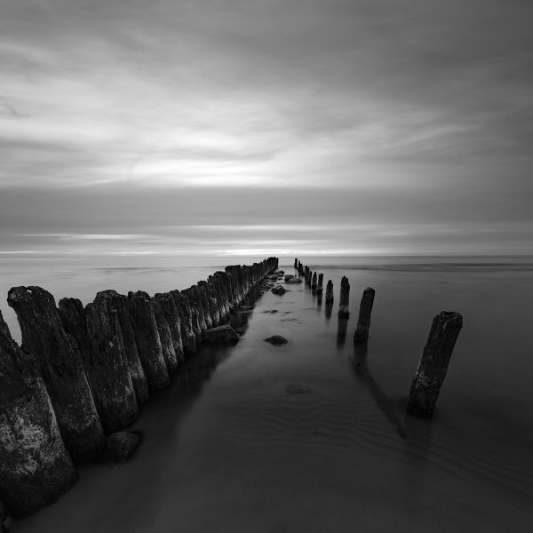 morze bałtyckie fotografia czarno biała